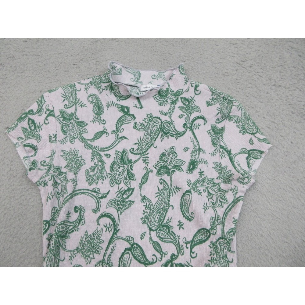 Urban Outfitters Dress Womens M Green Paisley Print Mock Neck Y2K Goblincore - Picture 5 of 16
